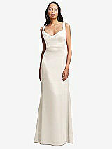 Front View Thumbnail - Ivory Framed Bodice Criss Criss Open Back A-Line Maxi Dress