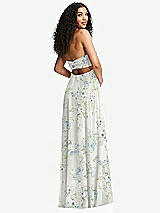 Alt View 7 Thumbnail - Bleu Garden Strapless Empire Waist Cutout Maxi Dress with Covered Button Detail