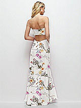 Side View Thumbnail - Butterfly Botanica Ivory Strapless Empire Waist Cutout Maxi Dress with Covered Button Detail