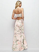 Side View Thumbnail - Blush Garden Strapless Empire Waist Cutout Maxi Dress with Covered Button Detail