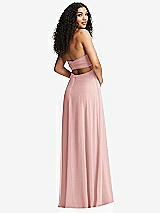 Alt View 7 Thumbnail - Rose Strapless Empire Waist Cutout Maxi Dress with Covered Button Detail