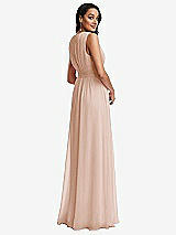 Rear View Thumbnail - Cameo Shirred Deep Plunge Neck Closed Back Chiffon Maxi Dress