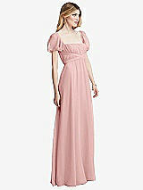 Side View Thumbnail - Rose Regency Empire Waist Puff Sleeve Chiffon Maxi Dress