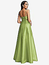 Rear View Thumbnail - Mojito Open Neckline Cutout Satin Twill A-Line Gown with Pockets