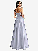 Rear View Thumbnail - Silver Dove Open Neckline Cutout Satin Twill A-Line Gown with Pockets