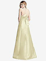 Front View Thumbnail - Butter Yellow Strapless A-line Satin Gown with Modern Bow Detail