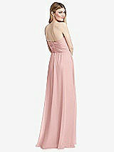 Rear View Thumbnail - Rose Shirred Bodice Strapless Chiffon Maxi Dress with Optional Straps