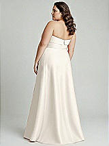 Alt View 2 Thumbnail - Ivory Strapless Bias Cuff Bodice Satin Gown with Pockets