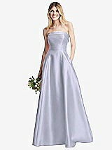 Alt View 6 Thumbnail - Silver Dove Strapless Bias Cuff Bodice Satin Gown with Pockets