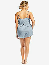 Alt View 2 Thumbnail - Mist Whisper Satin Lounge Shorts with Pockets