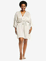 Alt View 1 Thumbnail - Ivory Short Whisper Satin Robe