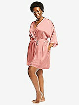 Alt View 2 Thumbnail - Rose Short Whisper Satin Robe