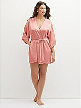 Front View Thumbnail - Rose Short Whisper Satin Robe