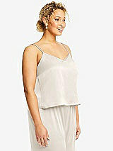 Side View Thumbnail - Ivory Split Back Whisper Satin Cami Top