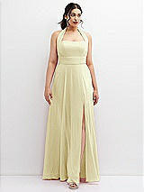 Front View Thumbnail - Butter Yellow Chiffon Convertible Maxi Dress with Multi-Way Tie Straps