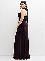 Side View Thumbnail - Deep Plum Chiffon Convertible Maxi Dress with Multi-Way Tie Straps