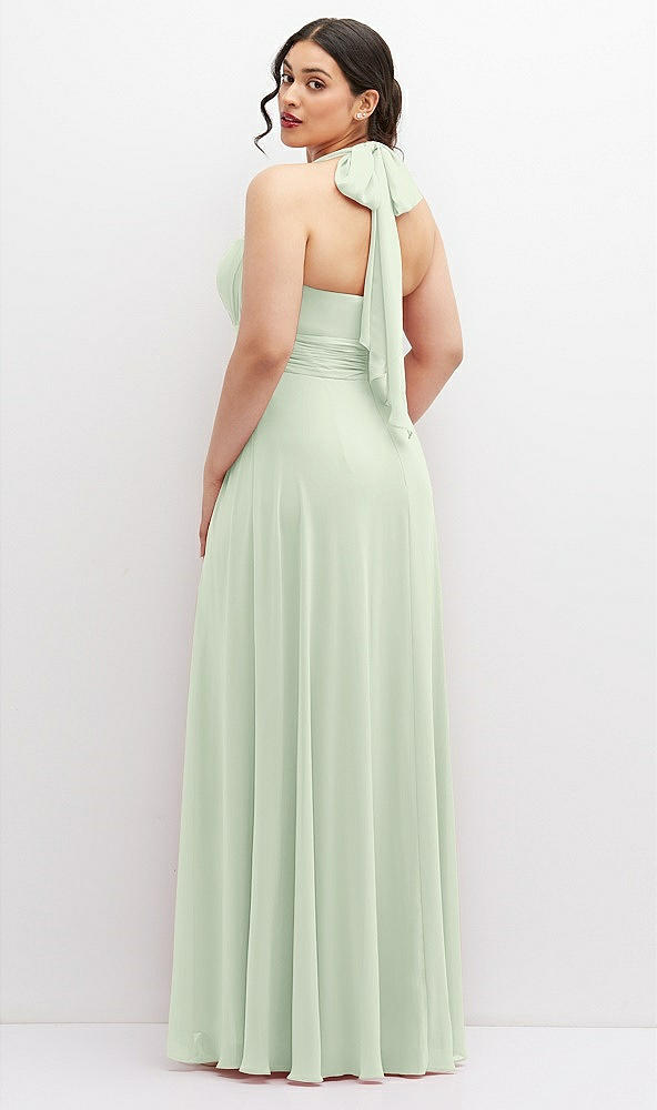 Back View - Mint Green Chiffon Convertible Maxi Dress with Multi-Way Tie Straps