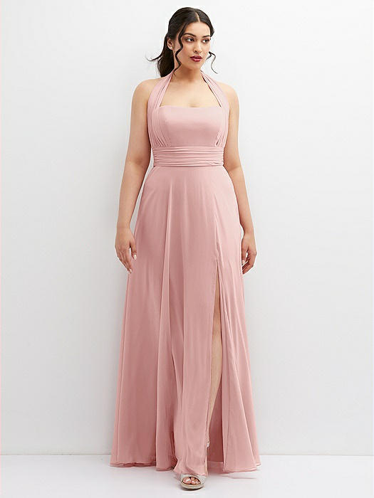 Chiffon Convertible Maxi Dress with Multi-Way Tie Straps