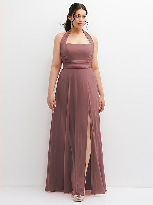 Chiffon Convertible Maxi Dress with Multi-Way Tie Straps