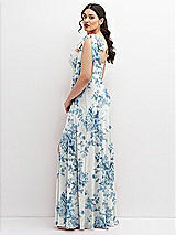 Alt View 2 Thumbnail - Cottage Rose Dusk Blue Chiffon Convertible Maxi Dress with Multi-Way Tie Straps
