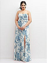 Alt View 4 Thumbnail - Cottage Rose Dusk Blue Chiffon Convertible Maxi Dress with Multi-Way Tie Straps