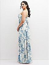 Alt View 5 Thumbnail - Cottage Rose Dusk Blue Chiffon Convertible Maxi Dress with Multi-Way Tie Straps
