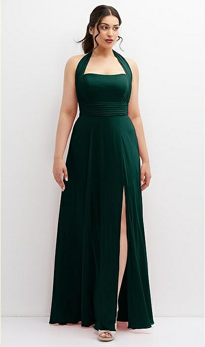 Chiffon Convertible Maxi Bridesmaid Dress With Multi-way Tie