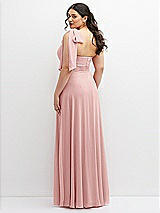 Alt View 3 Thumbnail - Rose Chiffon Convertible Maxi Dress with Multi-Way Tie Straps