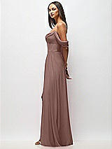 Side View Thumbnail - Sienna Chiffon Corset Maxi Dress with Removable Off-the-Shoulder Swags