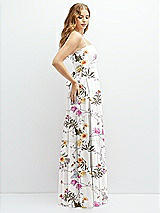 Side View Thumbnail - Butterfly Botanica Ivory Modern Regency Chiffon Tiered Maxi Dress with Tie-Back