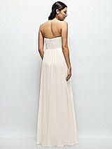 Rear View Thumbnail - Ivory Strapless Chiffon Maxi Dress with Oversized Bow Bodice