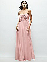 Front View Thumbnail - Rose Strapless Chiffon Maxi Dress with Oversized Bow Bodice