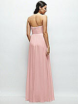 Rear View Thumbnail - Rose Strapless Chiffon Maxi Dress with Oversized Bow Bodice
