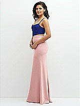 Side View Thumbnail - Cobalt Blue Crepe Mix-and-Match Midriff Corset Top 