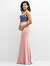 Side View Thumbnail - French Blue Crepe Mix-and-Match Midriff Corset Top 