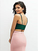 Rear View Thumbnail - Hunter Green Crepe Mix-and-Match Midriff Corset Top 