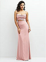 Front View Thumbnail - Rose Crepe Mix-and-Match High Waist Fit and Flare Skirt