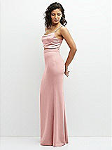 Side View Thumbnail - Rose Crepe Mix-and-Match High Waist Fit and Flare Skirt