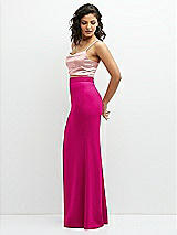 Side View Thumbnail - Think Pink Crepe Mix-and-Match High Waist Fit and Flare Skirt