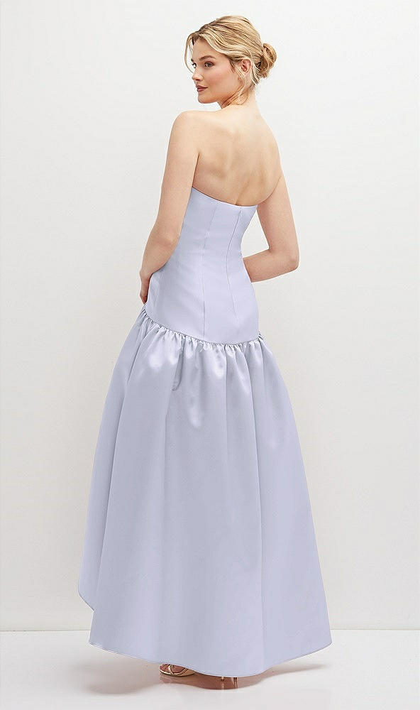 Back View - Silver Dove Strapless Fitted Satin High Low Dress with Shirred Ballgown Skirt