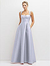 Front View Thumbnail - Silver Dove Lace-Up Back Bustier Satin Dress with Full Skirt and Pockets