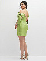 Alt View 4 Thumbnail - Mojito Satin Off-the-Shoulder Bow Corset Fit and Flare Mini Dress