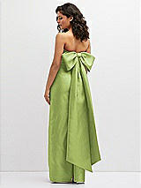 Rear View Thumbnail - Mojito Strapless Draped Bodice Column Dress with Oversized Bow