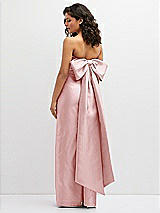 Rear View Thumbnail - Ballet Pink Strapless Draped Bodice Column Dress with Oversized Bow