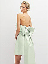Alt View 1 Thumbnail - Mint Green Strapless Satin Column Mini Dress with Oversized Bow