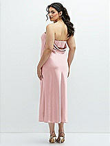 Alt View 3 Thumbnail - Ballet Pink Strapless Midi Bias Column Dress with Peek-a-Boo Corset Back