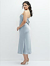 Alt View 2 Thumbnail - Mist Strapless Midi Bias Column Dress with Peek-a-Boo Corset Back