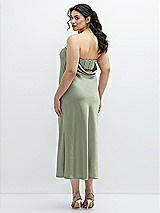 Alt View 3 Thumbnail - Sage Strapless Midi Bias Column Dress with Peek-a-Boo Corset Back