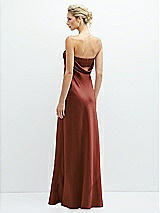 Rear View Thumbnail - Auburn Moon Strapless Maxi Bias Column Dress with Peek-a-Boo Corset Back