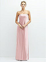 Front View Thumbnail - Ballet Pink Strapless Maxi Bias Column Dress with Peek-a-Boo Corset Back